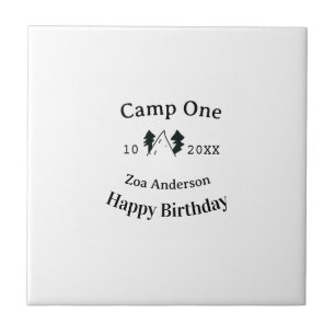 Azulejo Cumpleaños feliz nombre fecha campingaventura