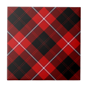 Azulejo Cunningham Tartan Red Black Plaid