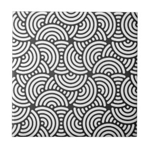 Azulejo Curva japonesa de deco gris