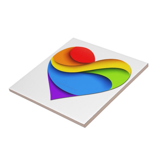 Azulejo Curvas del corazón del orgullo de SlipperyJoe form (Lado)