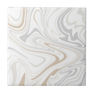Azulejo Curvas modernas y elegantes de mármol blanco gris