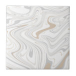 Azulejo Curvas modernas y elegantes de mármol blanco gris<br><div class="desc">¿Quieres ser un poco diferente y original? Este moderno mármol beige gris claro de piedra imita curvas de cerámica de pared de impresión. Disponible en dos tamaños de 4, 25 x 4, 25 y 6 x 6 pulgadas. Por favor, no sea que se trate de una impresión de color plano...</div>