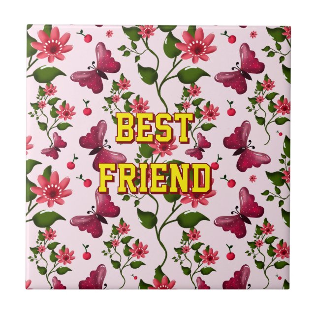 Azulejo Custom and personalized floral Butterfly pattern  (Frente)