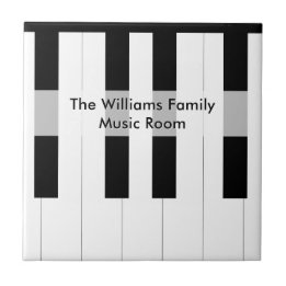 Azulejo Custom Family Name Piano Keys Music Room