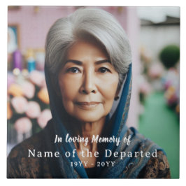 Azulejo Custom In Loving Memory Keepsake Photo Name Dates