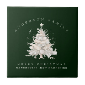 Azulejo Custom traditional family white Christmas tree