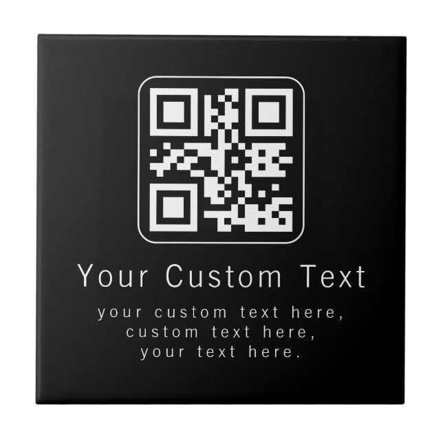 Azulejo Customizable QR Code & Editable Text Template (Frente)