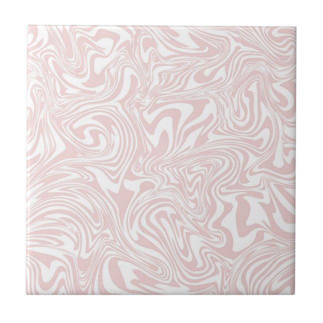 Azulejo Cute Abstract Pink & White Ceramic Tile (Frente)