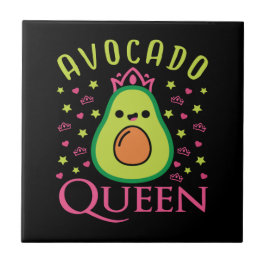 Azulejo Cute Avocado Queen with Heart Keto Girl Cooking 