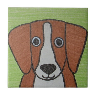 Azulejo Cute Beagle Ceramic Tile
