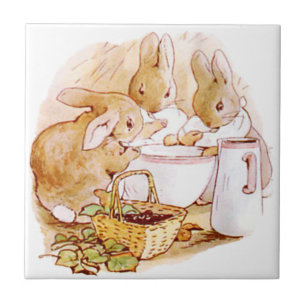 Azulejo Cute Beatrix Potter, Conejitos, Personalizado