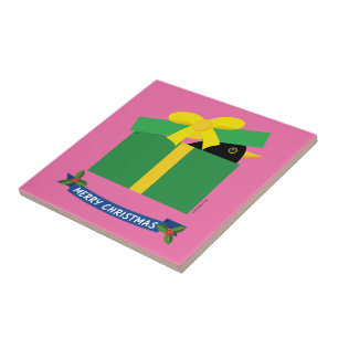 Azulejo Cute Blackbird Buscando En Una Caja De Regalo