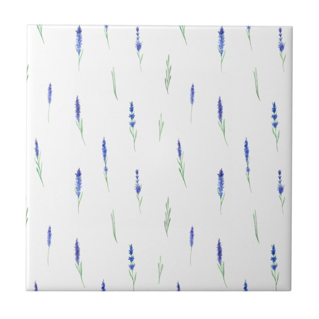 Azulejo Cute Botanical Elegant Lavender Ceramic Tile (Frente)