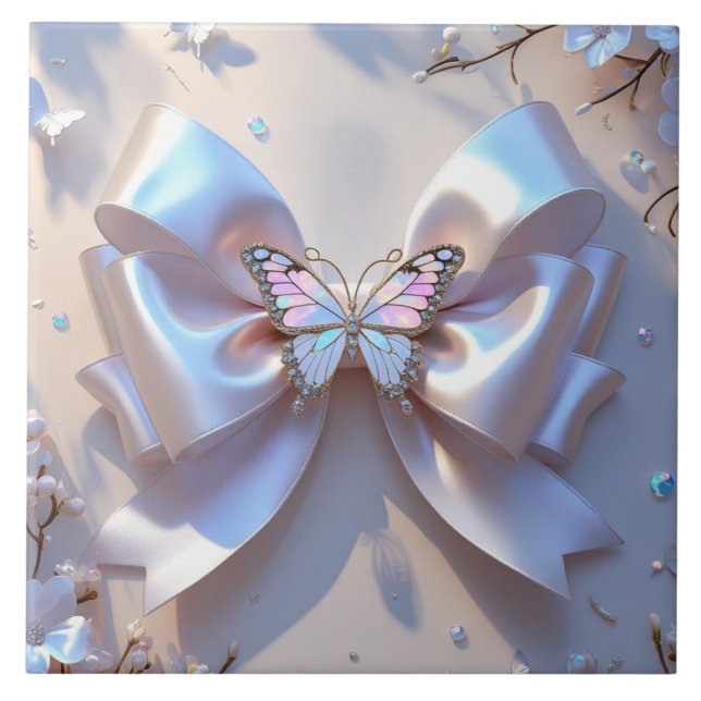 Azulejo Cute bow Ceramic Tile (Frente)