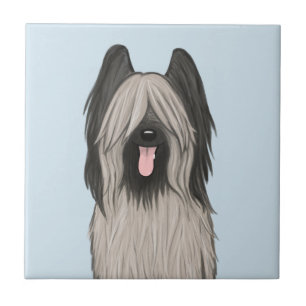 Azulejo Cute Briard Cartoon Dog