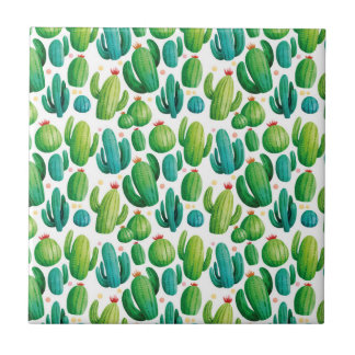 Azulejo Cute Cactus Seamless Pattern