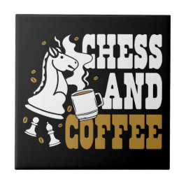 Azulejo Cute Chess and Coffee Chess Lover Knight Art