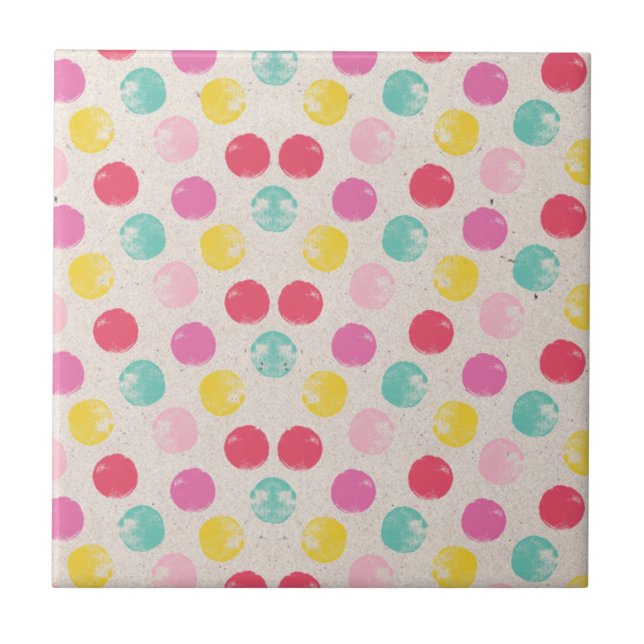 Azulejo Cute Colorful Polka Dot Pattern (Frente)
