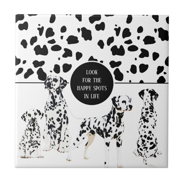 Azulejo Cute dálmata Black & White Happy Spots (Frente)