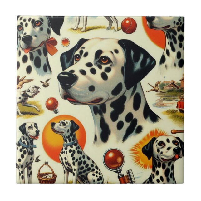 Azulejo Cute Dalmatian Seamless (Frente)
