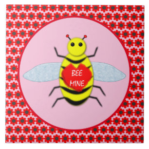 Azulejo Cute Día de San Valentín Bee
