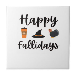 Azulejo Cute Fall season Happy Fallidays Thanksgiving Hall
