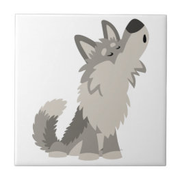 Azulejo Cute Howling Personalizado Wolf Tile