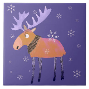 Azulejo Cute invierno Moose Ceramic Kitchen Tile