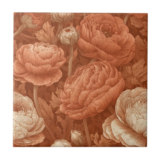 Azulejo Cute Japanese Ranunculus  Tiles  For Spa-Style  (Frente)