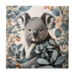 Azulejo Cute Koala Eucalyptus