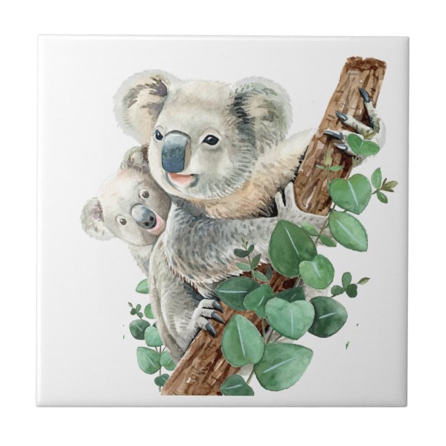 Azulejo Cute Little Koala Bear Australian Animal Art    (Frente)