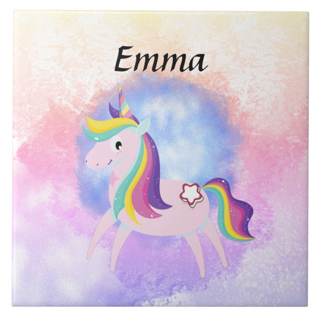 Azulejo Cute little unicorn  (Frente)