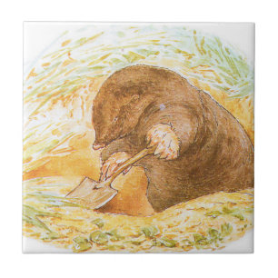 Azulejo Cute Mole (Arte Animal para Niños) (Beatrix Potter