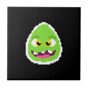 Azulejo Cute monstruo de huevo pixelado