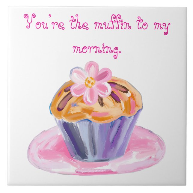 Azulejo Cute Muffin with Flower Topping (Frente)