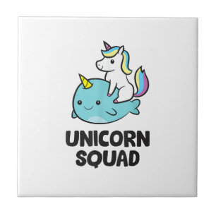 Azulejo Cute Narwhal Unicorn Squad Divertido Unicornio Y N
