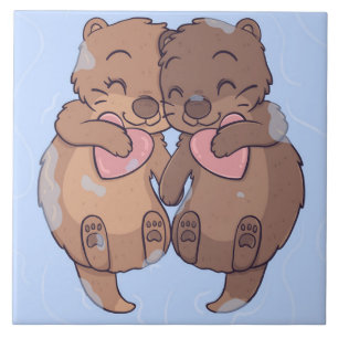 Azulejo Cute Otters
