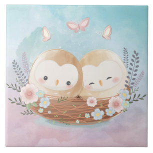 Azulejo Cute Ows Ceramic Tile