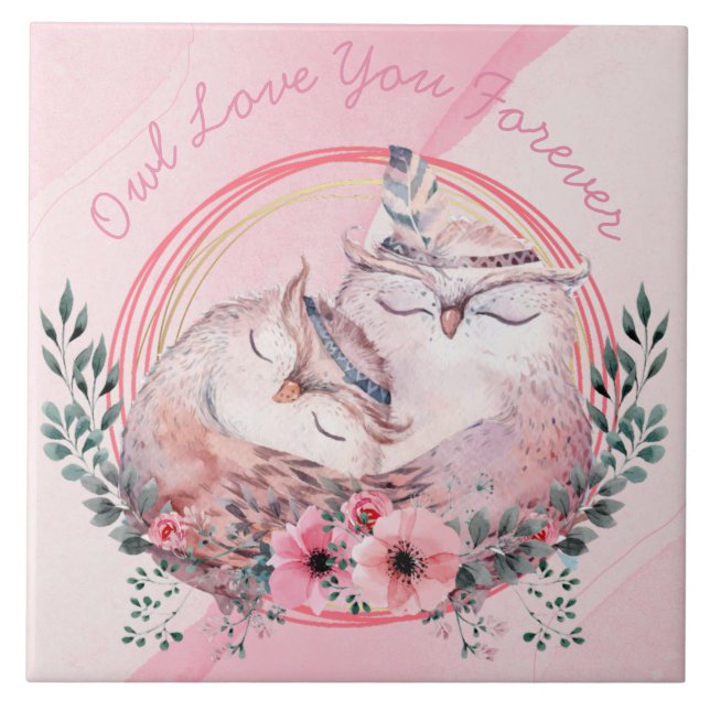 Azulejo Cute Ows Ceramic Tile (Frente)