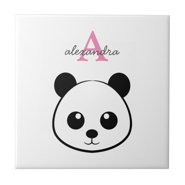Azulejo Cute Panda Bear Tile Cerámico Personalizado - Pers (Frente)