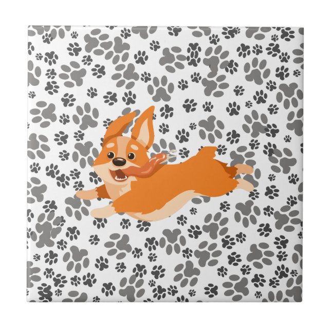 Azulejo Cute Pembroke Welsh Corgi (Frente)