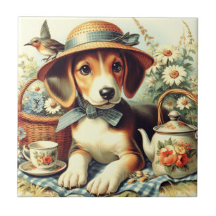 Azulejo Cute pintura de tórax inglesa