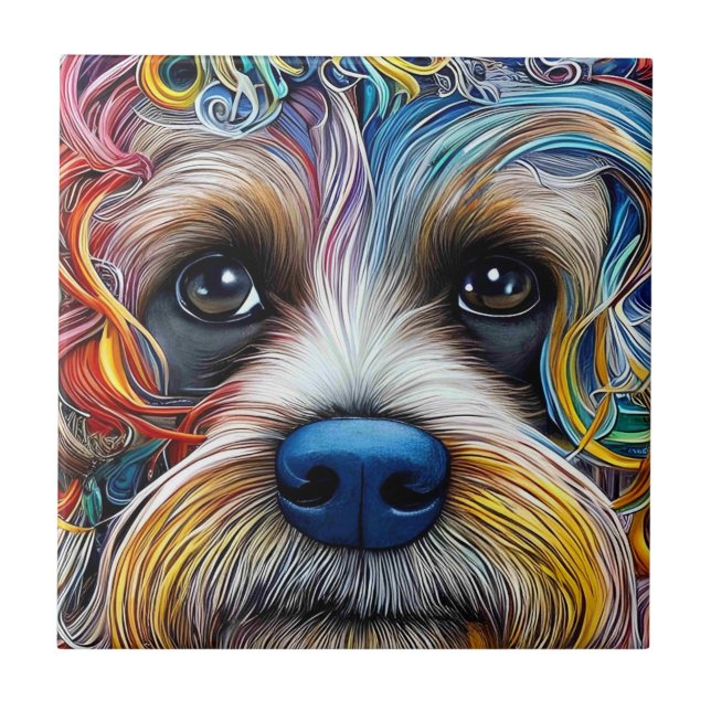 Azulejo Cute Pop Art Terrier (Frente)