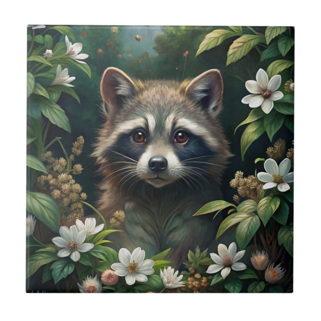 Azulejo Cute Raccoon (Frente)