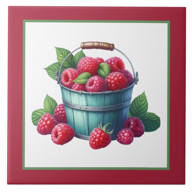 Azulejo Cute Raspberry cocina manufactura negocio doméstic (Frente)