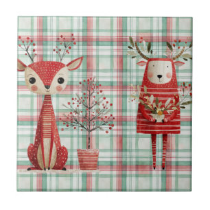 Azulejo Cute reno de invierno