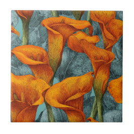 Azulejo Cute Retro Calle Lilies Tiles For Rustic Kitchen