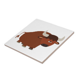 Azulejo Cute Shy Personalizado Bull Tile