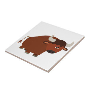 Azulejo Cute Shy Personalizado Bull Tile