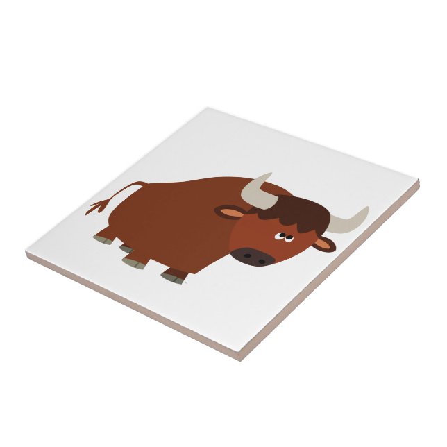 Azulejo Cute Shy Personalizado Bull Tile (Lado)